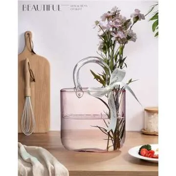 Beautiful Handbag Shape Glass Bag Vase for Decor