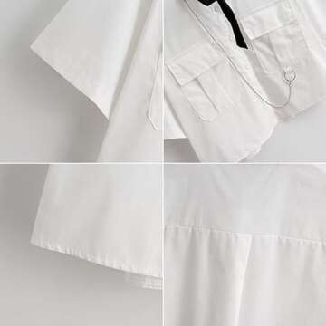 GAI Women's Alt Emo Button Down Shirt Gothic Blouse Techwear Dark Academia Preppy Clothes Aesthetic Japanese Harajuku Streetwear (S,E)