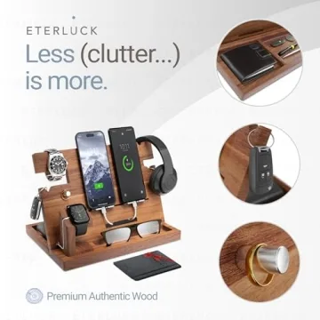 ETERLUCK Wooden Docking Station with RFID Wallet for Men