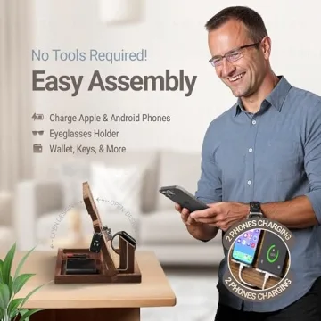 ETERLUCK Wooden Docking Station with RFID Wallet for Men