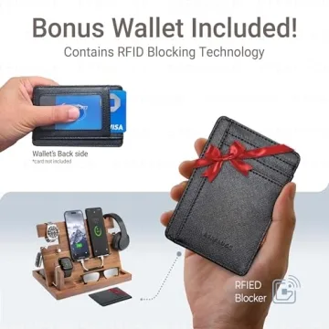 ETERLUCK Wooden Docking Station with RFID Wallet for Men
