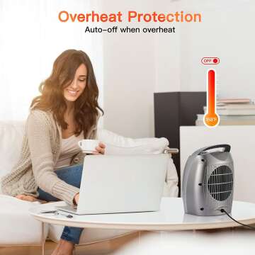 1500W Portable Electric Space Heater - Safe & Stylish