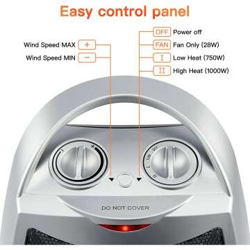 1500W Portable Electric Space Heater - Safe & Stylish