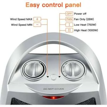 1500W Portable Electric Space Heater - Safe & Stylish
