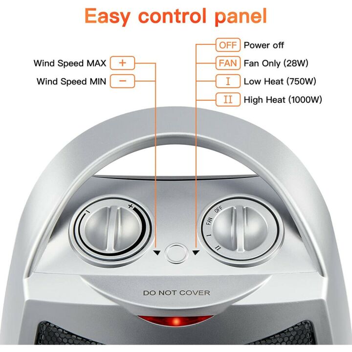 1500W Portable Electric Space Heater - Safe & Stylish