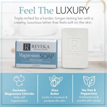 Reveka 4-Pack Magnesium Soap Bars for All Skin Types