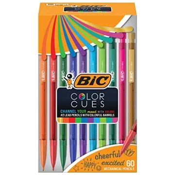 BIC Color Cues Mechanical Pencil Set (MPUA60-AST), 60-Count Pack, Black, Fun Color Pencils for Schoo...