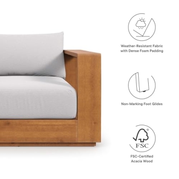 Modway Tahoe Outdoor Patio Chair in Acacia Wood