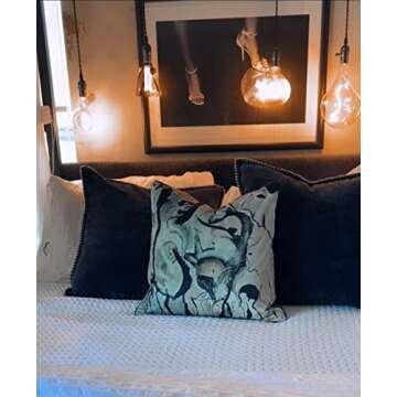 Vanderbeek Art Inspired Decorative Throw Pillow Cover Squiggle 18x18