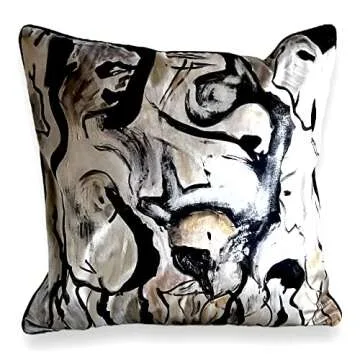 Vanderbeek Art Inspired Decorative Throw Pillow Cover Squiggle 18x18
