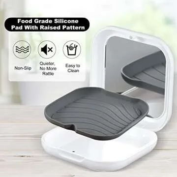 Retainer Case, Slim Aligner Case with Mirror, Compatible with Invisalign, Night Guard and Mouth Guard, Premium Retainer Case, With Aligner Remover Tool, Chew & Brush, White