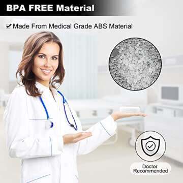 Retainer Case, Slim Aligner Case with Mirror, Compatible with Invisalign, Night Guard and Mouth Guard, Premium Retainer Case, With Aligner Remover Tool, Chew & Brush, White