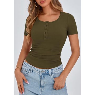 PRETTYGARDEN Women's Stylish Short Sleeve Tops in All Sizes