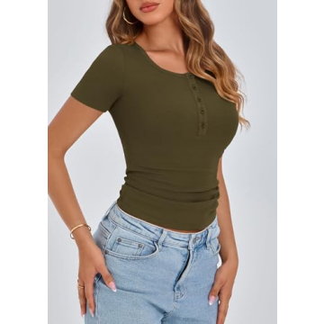 PRETTYGARDEN Women's Stylish Short Sleeve Tops in All Sizes