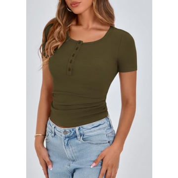 PRETTYGARDEN Women's Stylish Short Sleeve Tops in All Sizes