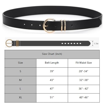 Rrwin Women Belts for Jeans with Gold Buckle - 3 Pack