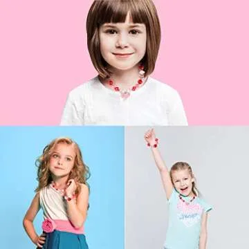 Charming 3 Otters Little Girls Necklace Bracelet Set