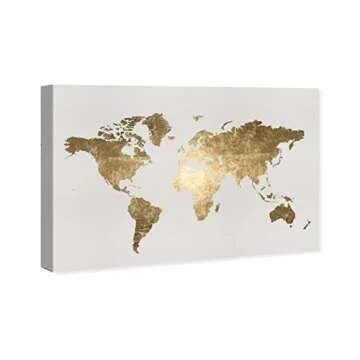 The Oliver Gal Artist Co. Maps Wall Art Canvas Prints 'Mapamundi Tiago Homemade' Home Décor, 30" x ...