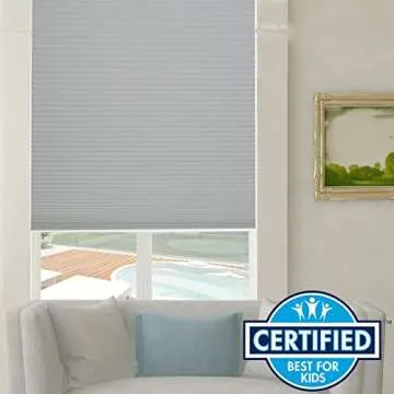 Persilux Custom Size Cellular Shades Cordless Blackout Roller Shades Bottom up Pleated Window Blinds Waterproof Thermal Insulated Honeycomb Blinds for Windows, Home and Office Dark Grey