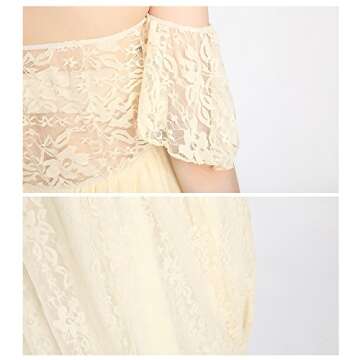 Sicily Women's Lace Off-Shoulder Long Maternity Dress Plus Photography Apricot