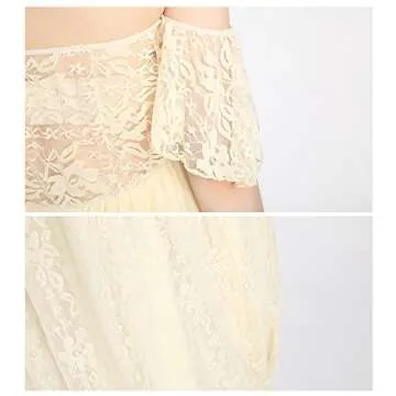 Sicily Women's Lace Off-Shoulder Long Maternity Dress Plus Photography Apricot