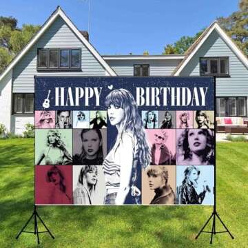 Happy Birthday Decorations, Birthday Banner Backdrop, Party Decorations Birthday Decorations for Girls Boys 5×3FT