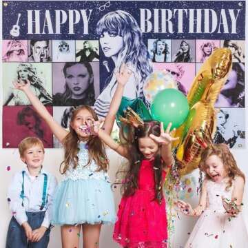 Happy Birthday Decorations, Birthday Banner Backdrop, Party Decorations Birthday Decorations for Girls Boys 5×3FT