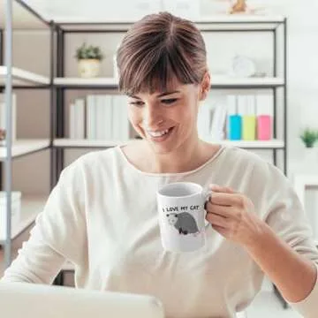 LookHUMAN Possum Coffee Mug - Funny Mug & Cat Mug, Double-Sided Print Ceramic Coffee Cups, Opossum Cup as Opossum Gifts for Possum Lover, Dishwasher Safe Novelty Coffee Mugs for Women & Men, 15oz