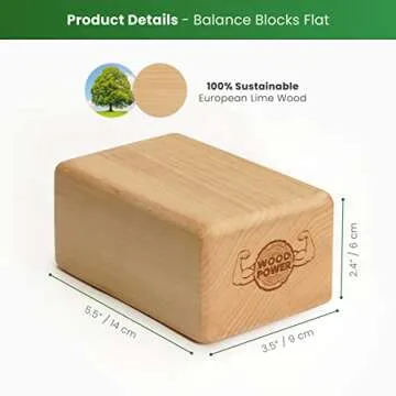 WOODPOWER BalanceBlocks - Handstand Blocks & Yoga Block in One - Bodyweight Training, Gymnastics, Acrobatics, Yoga, Yoga prop and accessory, Lightweight, Good for Travel, Premium European Quality (Pack of 2) (Classic, Flat)