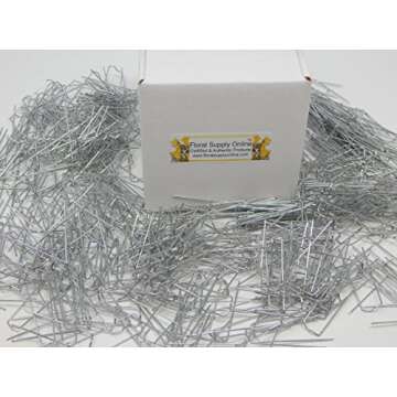 2 Inch Greening Pins (600 Pieces) - Floral Fern Pins for Straw Wreaths, Holiday Arrangements, & Craf...