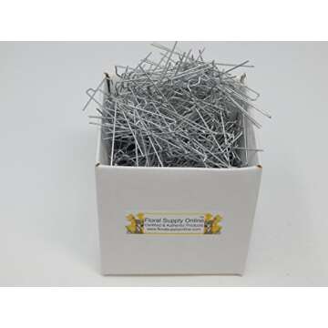 2 Inch Greening Pins (600 Pieces) - Floral Fern Pins for Straw Wreaths, Holiday Arrangements, & Craft Projects. Bulk Buy Quantities Available for Wholesale Prices.