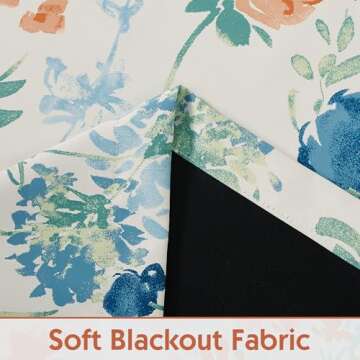 ugoutry 100% Blackout Floral Curtains for Bedroom
