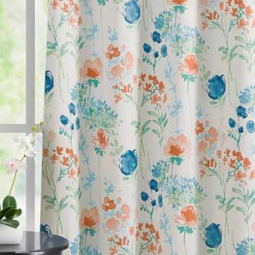 ugoutry 100% Blackout Floral Curtains for Bedroom