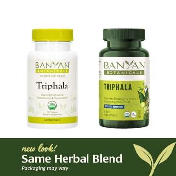 Banyan Botanicals Triphala Tablets - Organic Triphala Supplement with Amla, Haritaki & Bibhitaki – For Digestion, Elimination & Healthy Gut Microbiome* – 90 Tablets – Non-GMO Sustainably Sourced Vegan