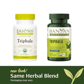 Banyan Botanicals Triphala Tablets - Organic Triphala Supplement with Amla, Haritaki & Bibhitaki – For Digestion, Elimination & Healthy Gut Microbiome* – 90 Tablets – Non-GMO Sustainably Sourced Vegan