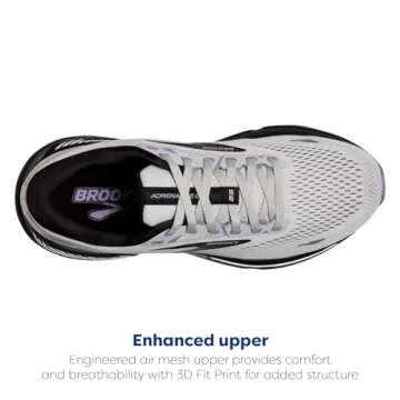 Brooks Women’s Adrenaline GTS 23 Supportive Running Shoe - Grey/Black/Purple - 9 Wide
