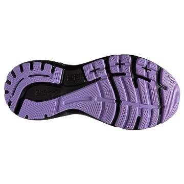 Brooks Women’s Adrenaline GTS 23 Supportive Running Shoe - Grey/Black/Purple - 9 Wide