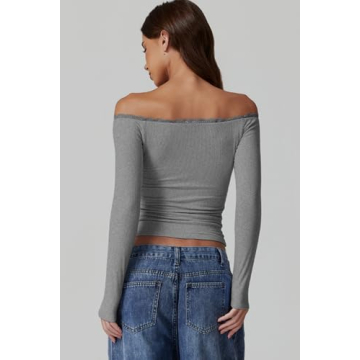 Chic Off Shoulder Crop Top with Lace Detail for Women