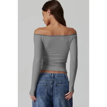 Chic Off Shoulder Crop Top with Lace Detail for Women