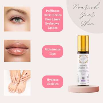 Pure Organic Castor Oil Roll On 100% Natural Care