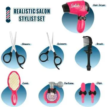 Hapgo Girls Beauty Salon Pretend Play Hair Kit