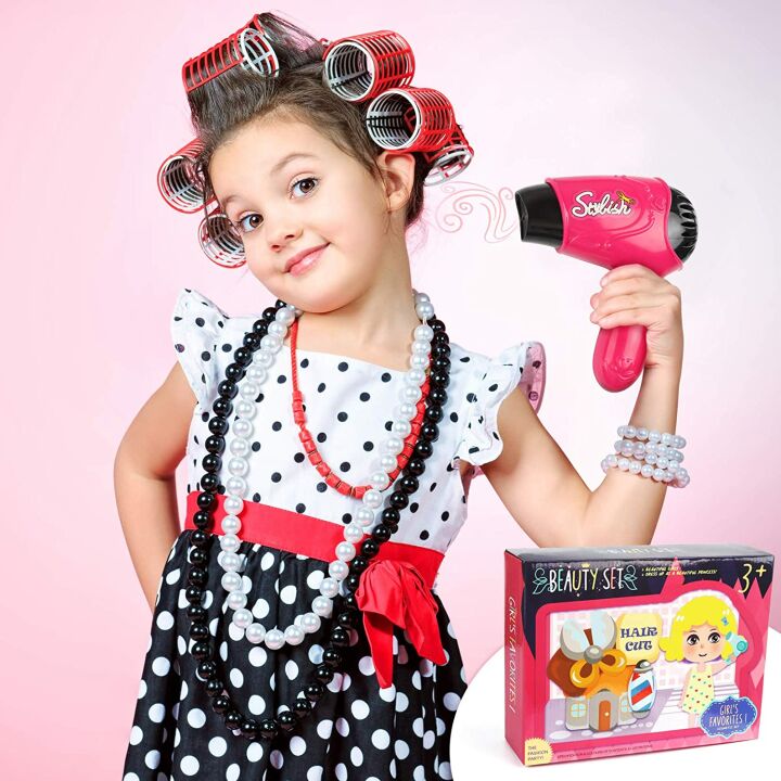 Hapgo Girls Beauty Salon Pretend Play Hair Kit