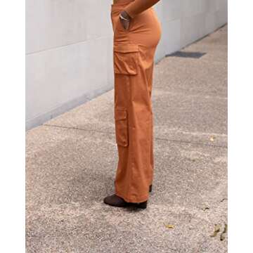 Trendy Plus Size Wide Leg Cargo Pants for Women