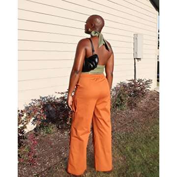 Trendy Plus Size Wide Leg Cargo Pants for Women