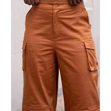 Trendy Plus Size Wide Leg Cargo Pants for Women