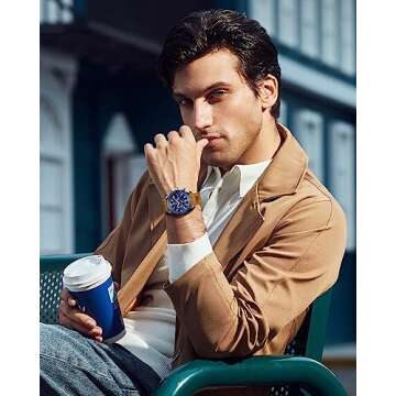 BY BENYAR Watch for Men Analog Quartz Chronograph Waterproof Luminous Designer Mens Wrist Watches Bu...