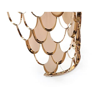 Modern Glass Dining Table with Rose Gold Base for Sale