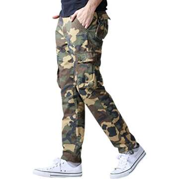 Match Men's Casual Wild Cargo Pants Outdoors Work Wear (Khaki max, L/32)