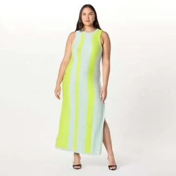 The Drop Women’s Stripe Sweater Dress by @takkunda, Mint/Lime, M