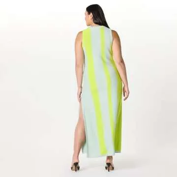 The Drop Women’s Stripe Sweater Dress by @takkunda, Mint/Lime, M